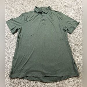 Lululemon Shirt Mens M Green Polo Casual Button Golf Athleisure Outdoor‎ Basic